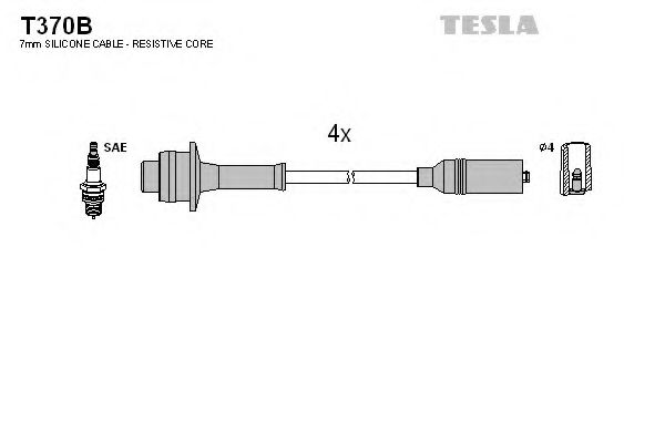 Комплект високовольтних проводів TESLA T370B