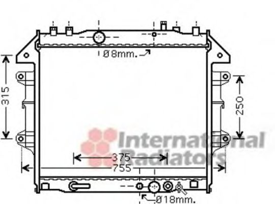 Радиатор, охлаждение двигателя VAN WEZEL 53002496