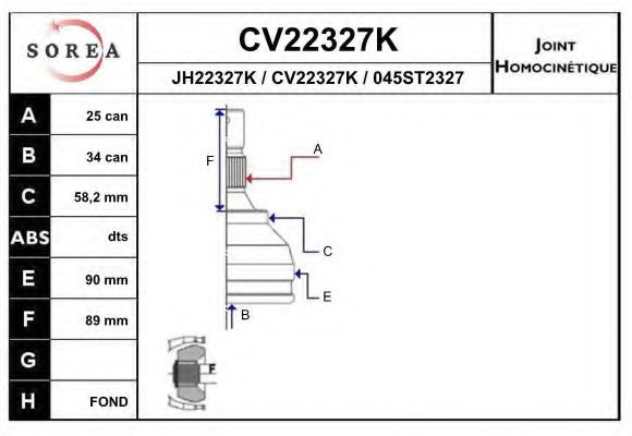 Комплект ШРКШ EAI CV22327K