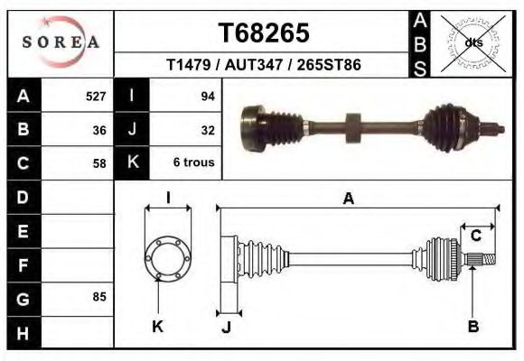 Приводной вал EAI T68265