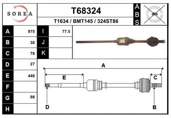 Приводной вал EAI T68324