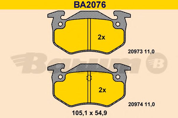 Тормозные колодки BARUM BA2076