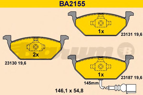 Тормозные колодки BARUM BA2155