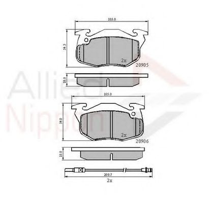 Тормозные колодки COMLINE ADB2258