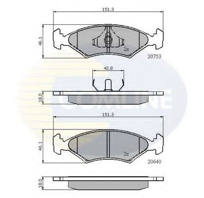 Тормозные колодки COMLINE CBP0118