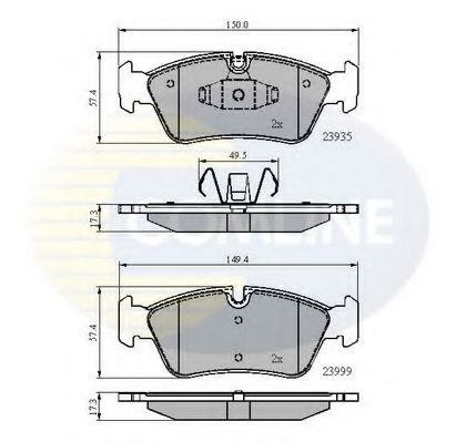 Тормозные колодки COMLINE CBP01590
