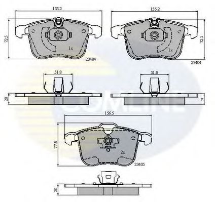 Тормозные колодки COMLINE CBP01593