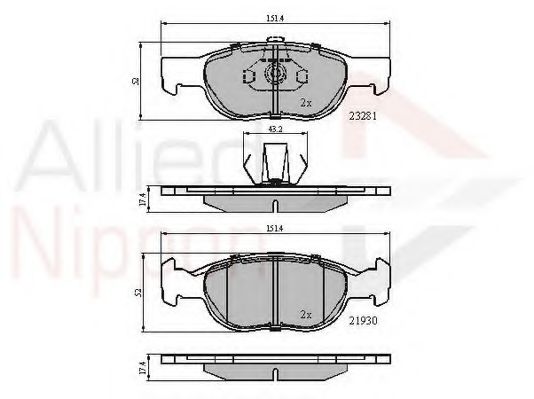 Тормозные колодки COMLINE ADB01018