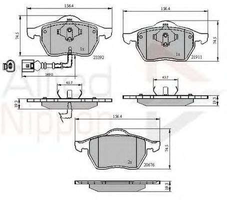 Тормозные колодки COMLINE ADB11111