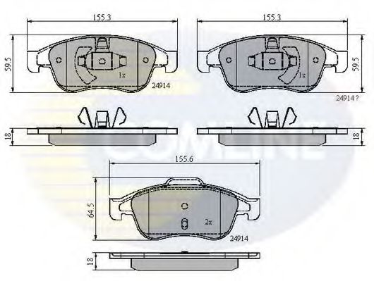 Тормозные колодки COMLINE CBP01677