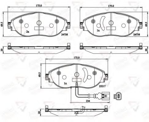 Тормозные колодки COMLINE ADB12201