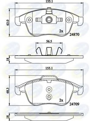Тормозные колодки COMLINE CBP02162