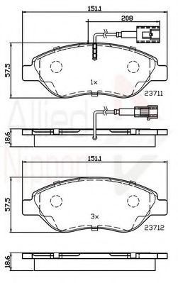 Тормозные колодки COMLINE ADB11222
