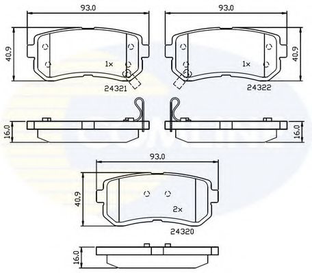 Тормозные колодки COMLINE CBP32016