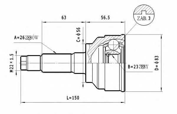 Комплект ШРУСов STATIM C.472