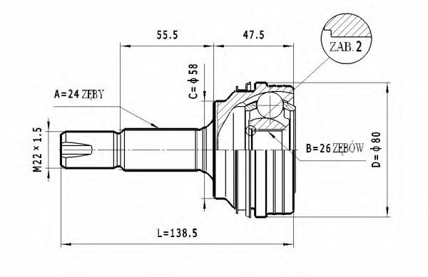 Комплект ШРУСов STATIM C.562