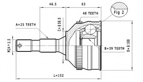 Комплект ШРУСов STATIM C.114