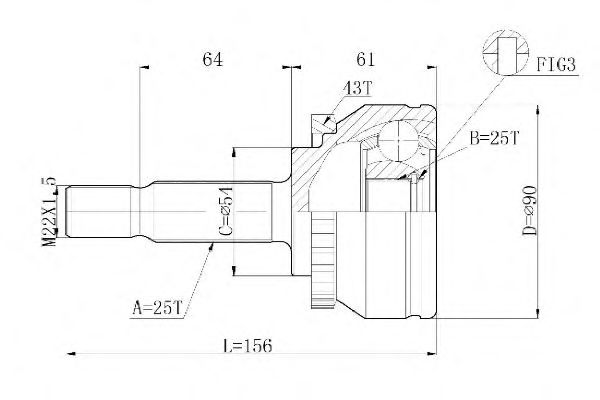 Комплект ШРУСов STATIM C.389