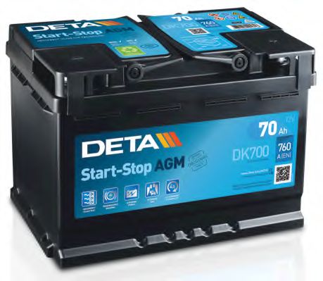 Стартерная аккумуляторная батарея DETA DK700