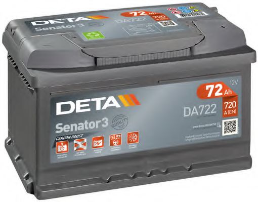 Стартерная аккумуляторная батарея DETA DA722