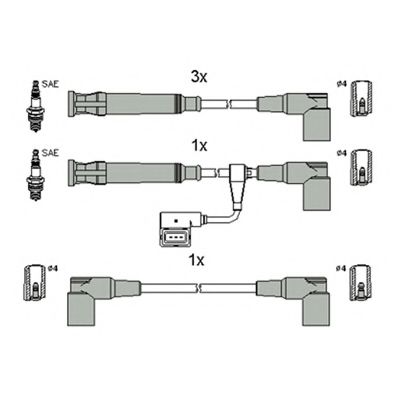 Комплект высоковольтных проводов HITACHI 134805 Hueco