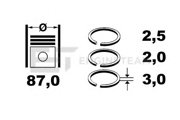 Поршневые кольца ET ENGINETEAM R4001100