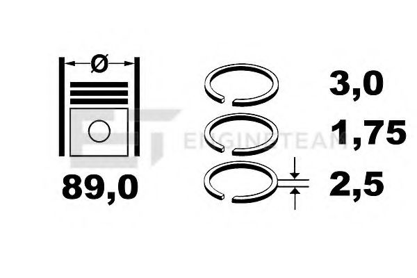 Поршневые кольца ET ENGINETEAM R1008800