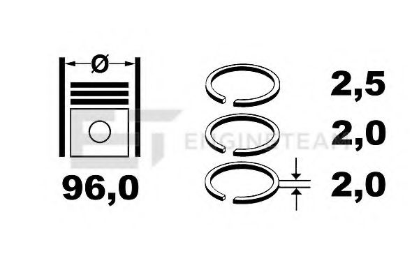 Поршневые кольца ET ENGINETEAM R4001500