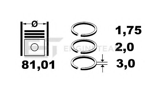 Поршневые кольца ET ENGINETEAM R1009100