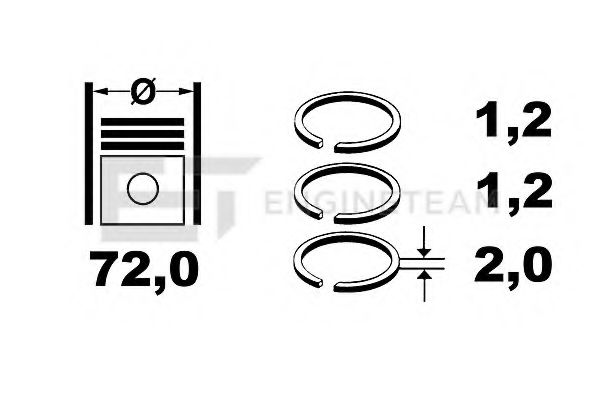 Поршневые кольца ET ENGINETEAM R1009500