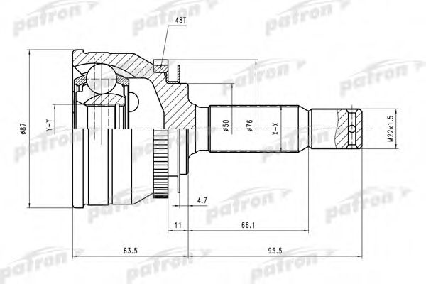 Комплект ШРУСов PATRON PCV1607
