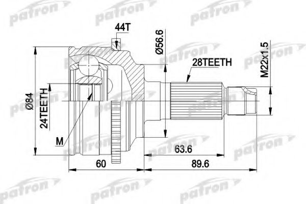 Комплект ШРУСов PATRON PCV3028