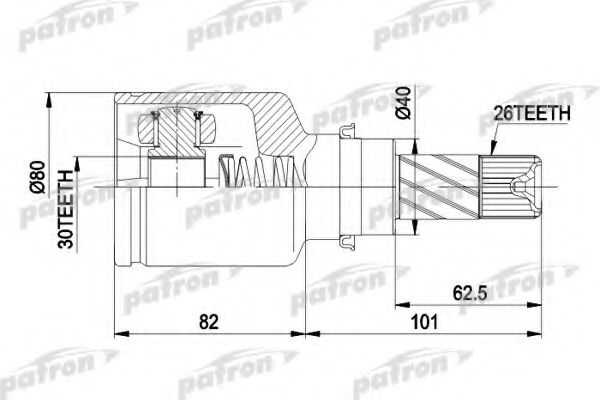 Комплект ШРУСов PATRON PCV3032