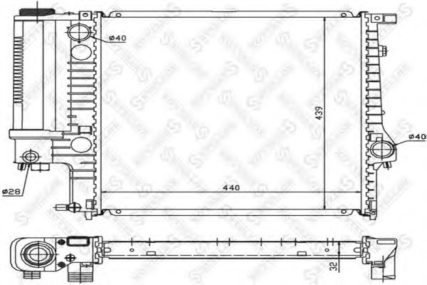 Радиатор, охлаждение двигателя STELLOX 10-25023-SX