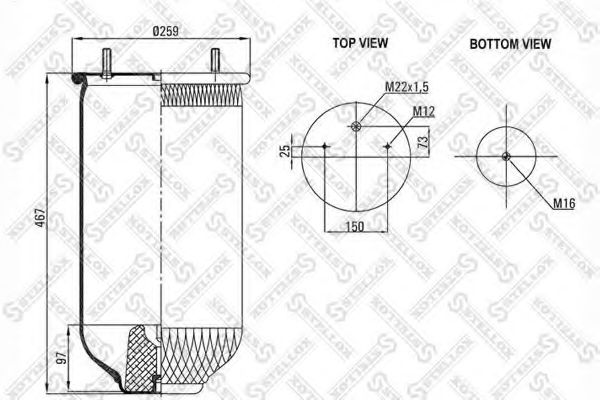 Пневмоподушка подвески STELLOX 90-26190-SX