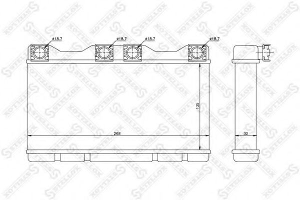 Радиатор отопителя STELLOX 10-35068-SX