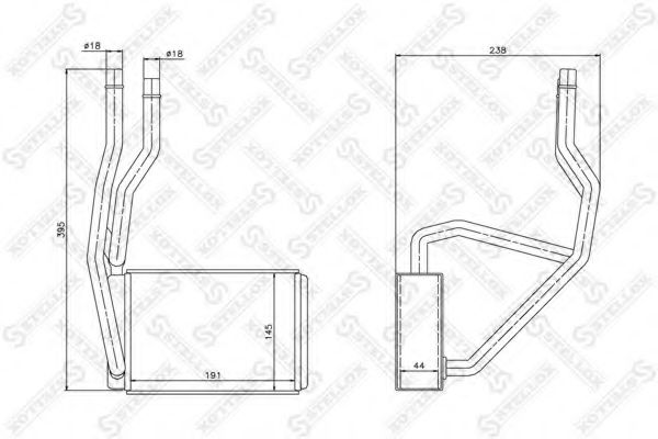 Радиатор отопителя STELLOX 10-35132-SX
