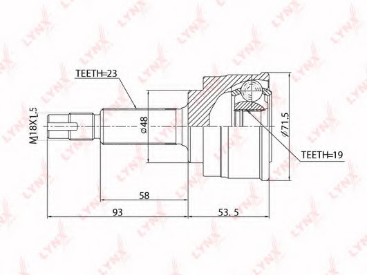 Комплект ШРУСов LYNXauto CO-5715