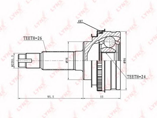 Комплект ШРУСов LYNXauto CO-7509A