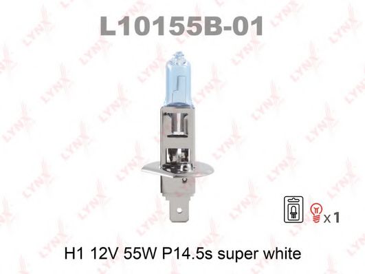 Лампа накаливания LYNXauto L10155B-01 SUPER WHITE (фара дальнего света, основная фара, противотуманная фара, фара с автоматической системой стабилизации)