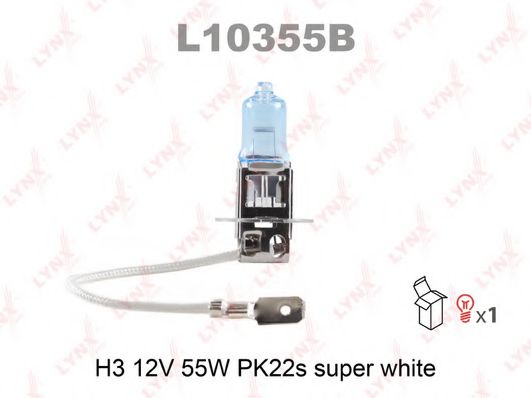 Лампа накаливания LYNXauto L10355B SUPER WHITE (фара дальнего света, основная фара, противотуманная фара, фара с автоматической системой стабилизации)