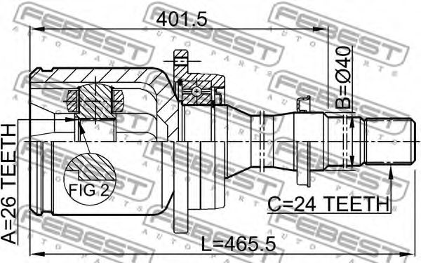 ШРУС FEBEST 0111-AZT250RH - Фото 1