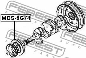 Шкив коленвала FEBEST MDS-6G74 - Фото 1