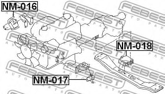 Подушка двигателя FEBEST NM-017 - Фото 1