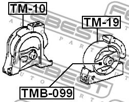 Подушка двигателя FEBEST TM-19 - Фото 1