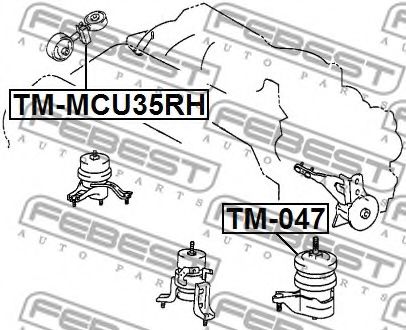 Подушка двигателя FEBEST TM-MCU35RH - Фото 1