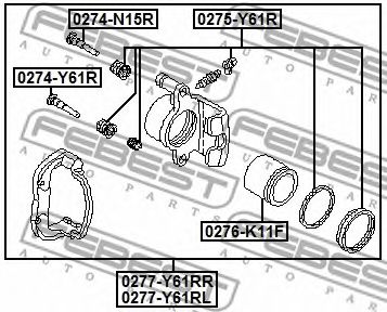 Тормозной суппорт FEBEST 0277-Y61RR