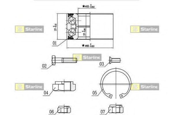 Підшипник маточини STARLINE LO 00906