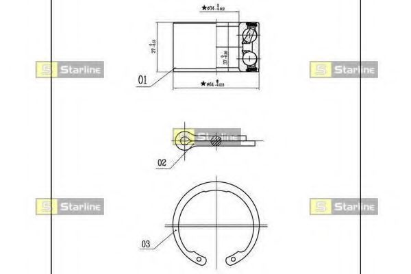 Підшипник маточини STARLINE LO 00663