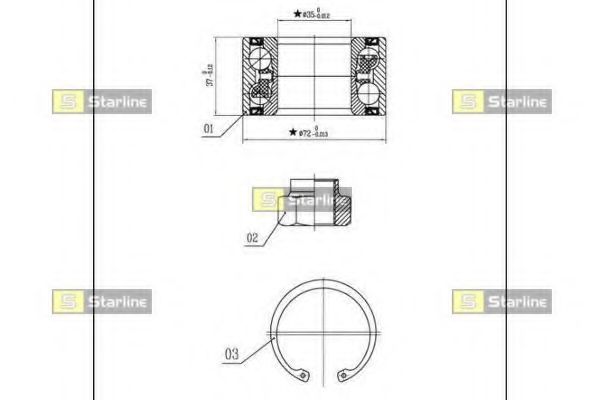 Підшипник маточини STARLINE LO 00882